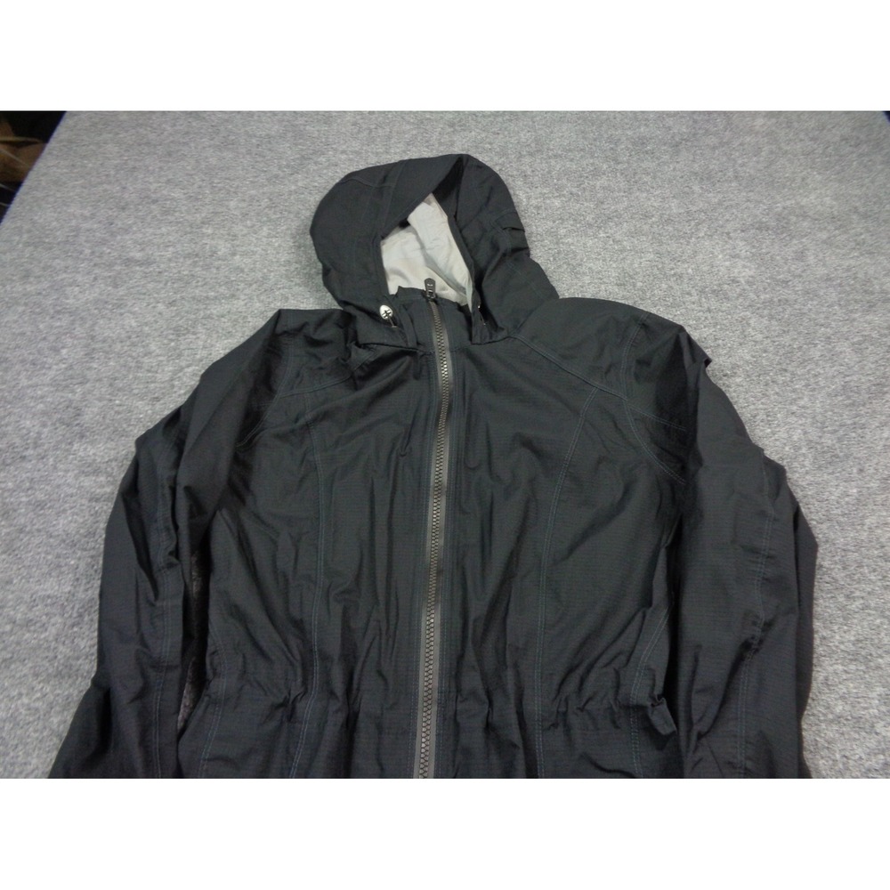 KUHL Jetstream Trench Coat Women XS Black Waterproof Hooded Rain Jacket